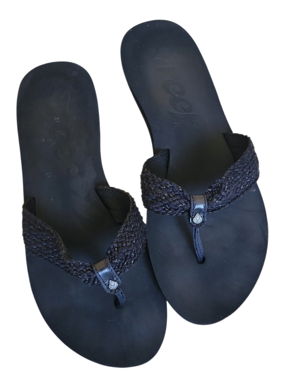 REEF Mallory Scrunch Woven Cushioned Flip Flops 7